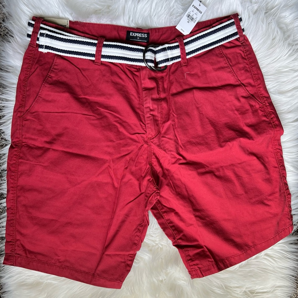 Mens express shorts with belt NWT